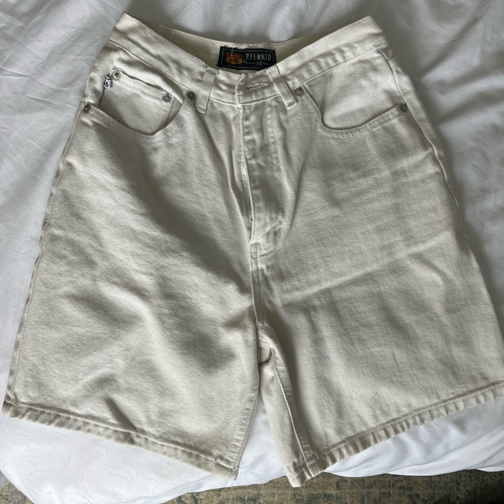 Vintage White Route 66 Shorts